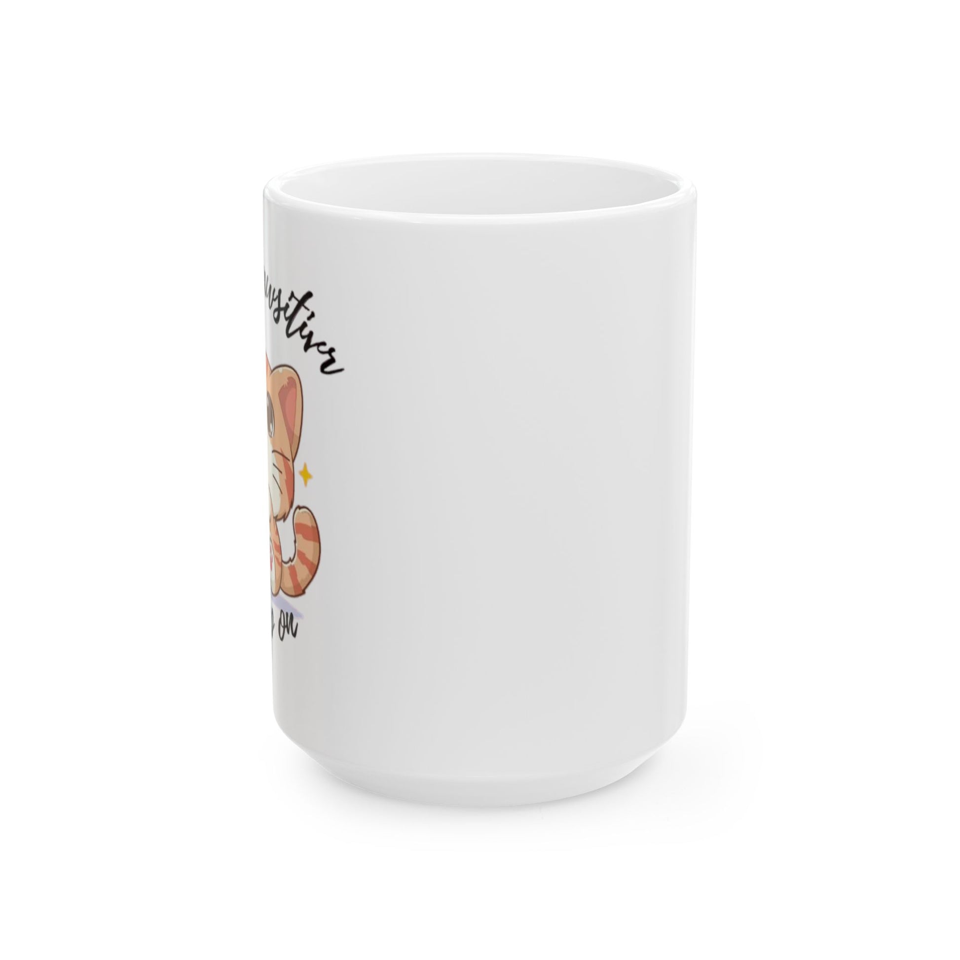 "Stay Pawsitive Cat Mug – Cute Ceramic Cup with Boba Cat Illustration, good gift for birthday, gift for mom