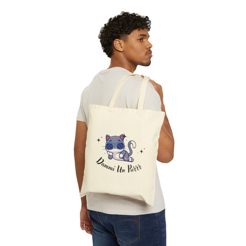 Dammi Un Purr Cat Tote Bag, Cute Canvas Bag, Cat Lover Gift, Animal Lover Tote, Funny Cat Saying, Everyday Use