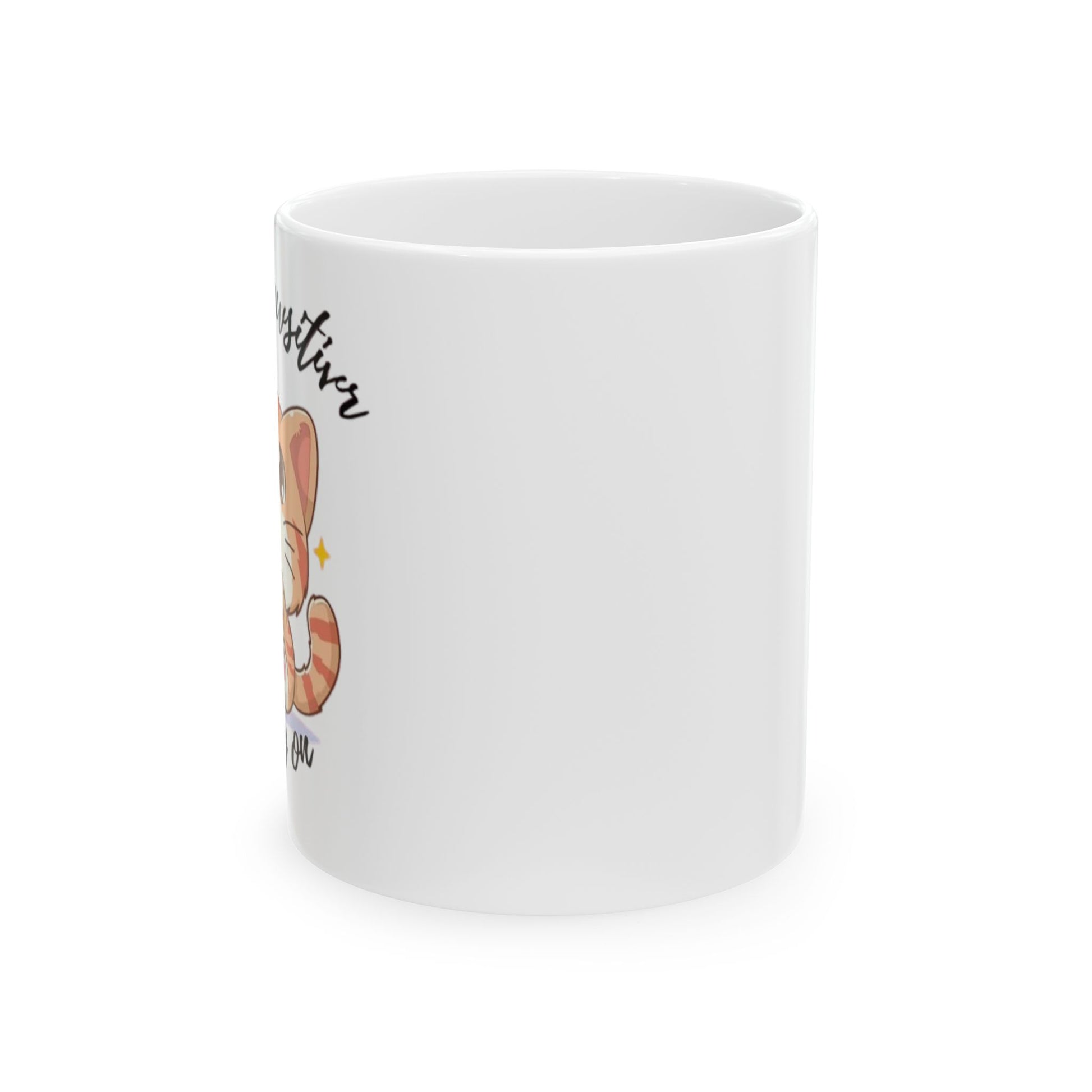 "Stay Pawsitive Cat Mug – Cute Ceramic Cup with Boba Cat Illustration, good gift for birthday, gift for mom