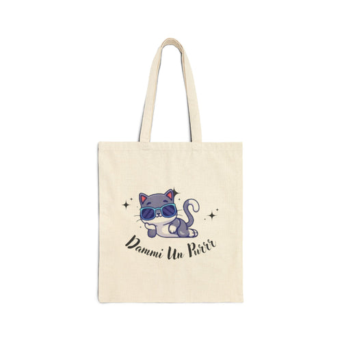 Dammi Un Purr Cat Tote Bag, Cute Canvas Bag, Cat Lover Gift, Animal Lover Tote, Funny Cat Saying, Everyday Use